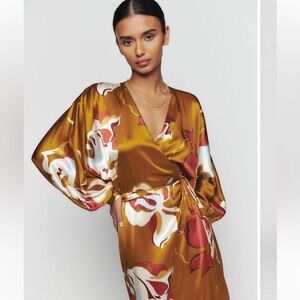 Reformation Gilbert Silk Dress Sepia - Size XS NWT
